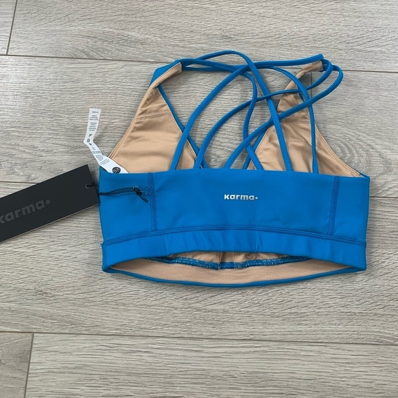 Karma Yoga Tessa Blue Sports Bra - Picture 3 of 6